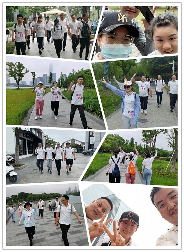 fun88乐天堂科技2021年5月13日举行环金鸡湖健走活动